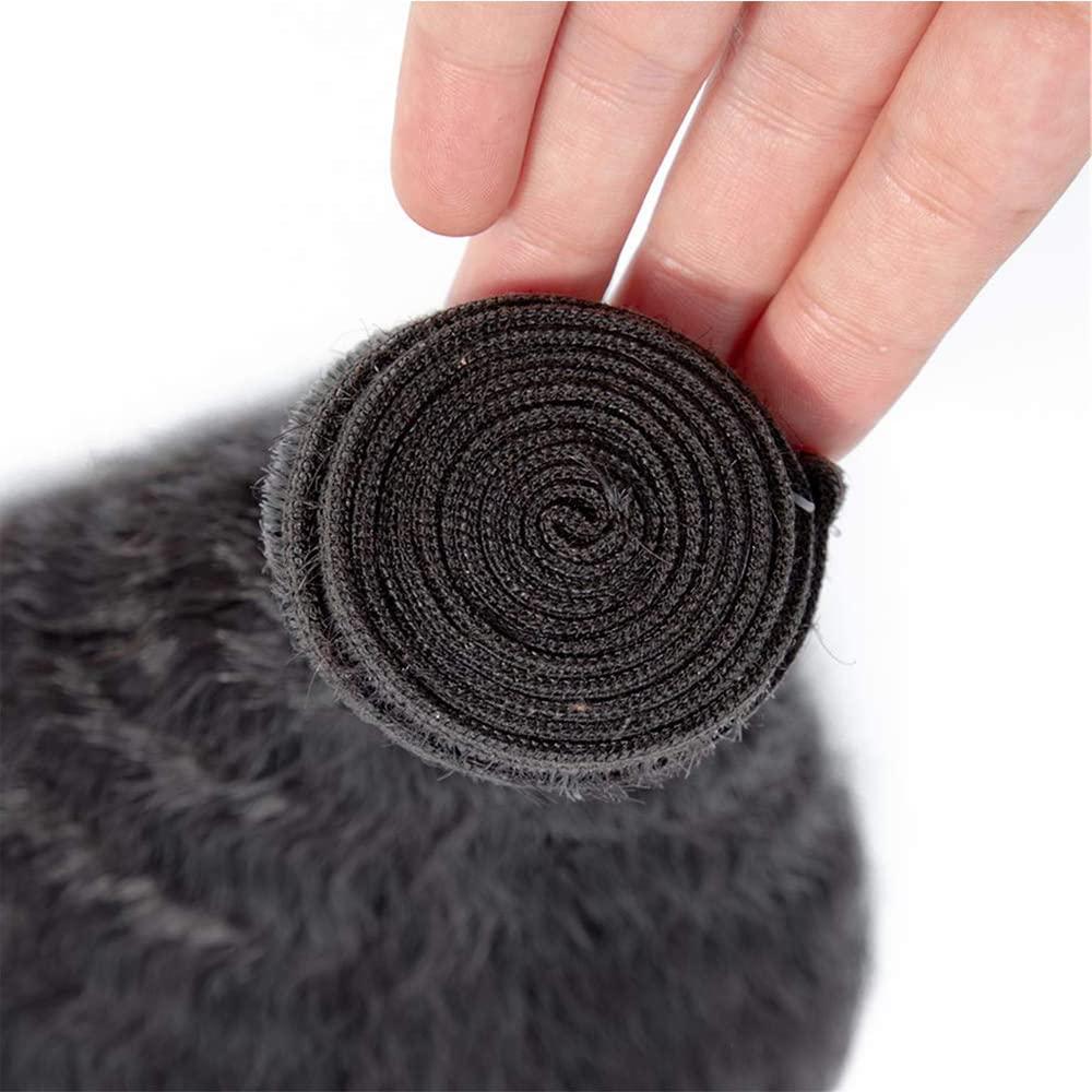 Capurchra Brazilian Yaki Wave Hair Bundles Virgin Human Hair 3 Bundles Yaki Wave Hair Extensions Double Weft Hair Weave Bundle 100% Unprocessed Virgin Hair Bundles 26 28 30 Inch