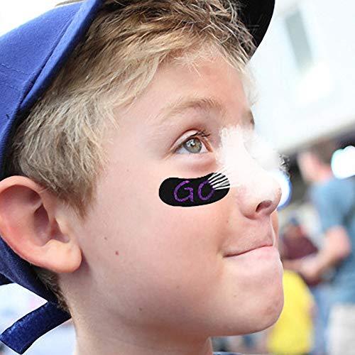 Fentasy Fentasy Eye Black Stickers for Kids - Breathable Eye Black Made by Cotton Material Customizable Lettering 24 Pairs