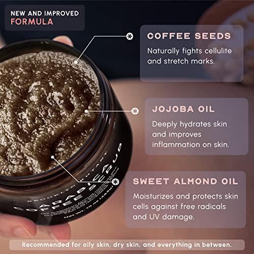 Brooklyn Botany Brooklyn Botany Arabica Coffee Body Scrub & Coconut Milk Body Scrub - Exfoliating Body Scrub – Anti Cellulite Scrub for Stretch Marks, Cellulite, Spider Veins and Eczema – Gift for Women - 10 oz