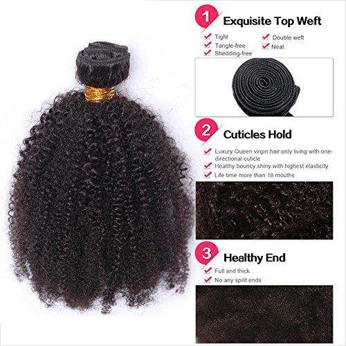 Nicewig Hair Afro Kinky Curly Hair Extensions Human Hair weave 4B 4C Curly Hair 1 Bundles Double Weft Remy Hair for African American Black Women 100g/pcs