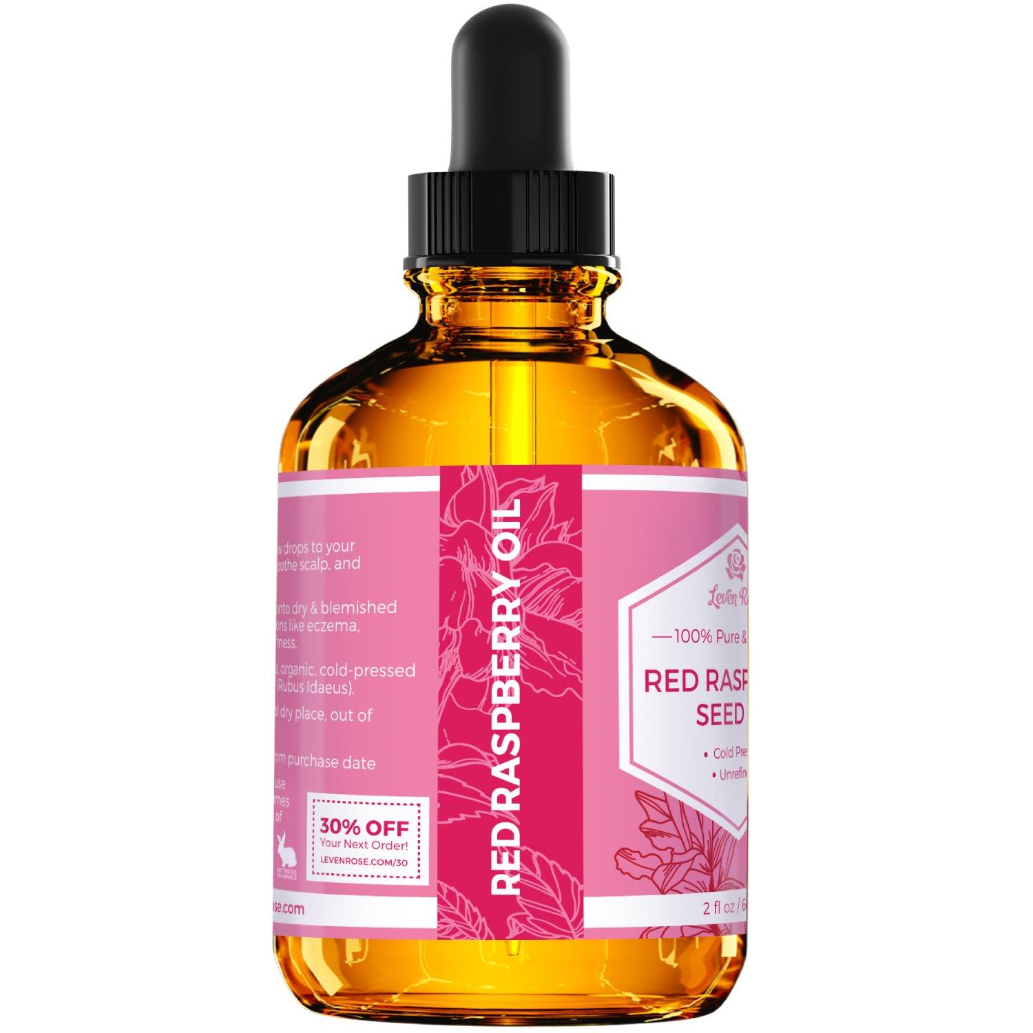 Leven Rose Leven Rose Red Raspberry Seed Oil Organic, 100% Natural for Face & Hands2 oz