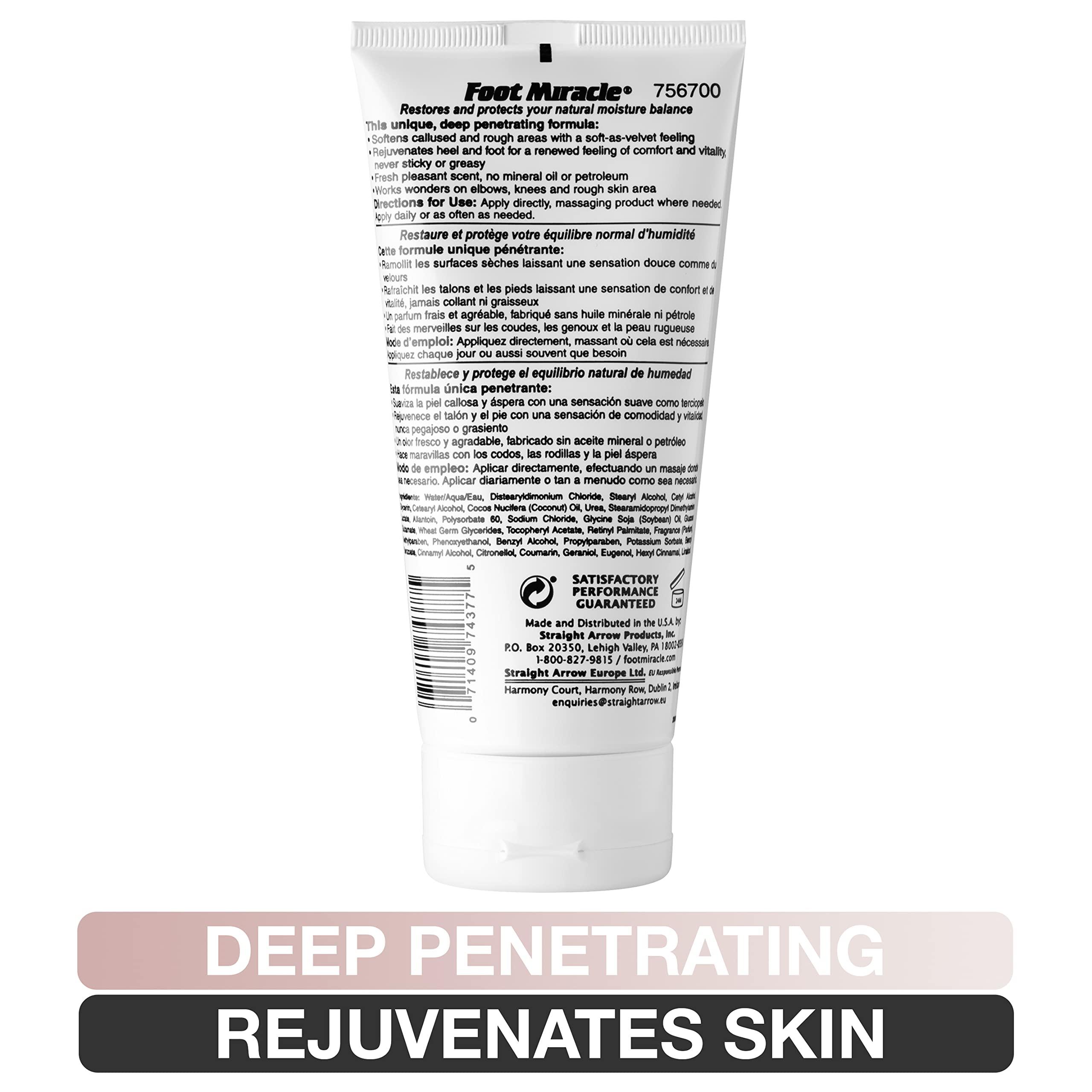 Foot Miracle Foot Miracle Cream (6 oz Tube) Practitioner Strength, Deep-Penetrating Formula for Soft, Smooth Heels & Rough Skin