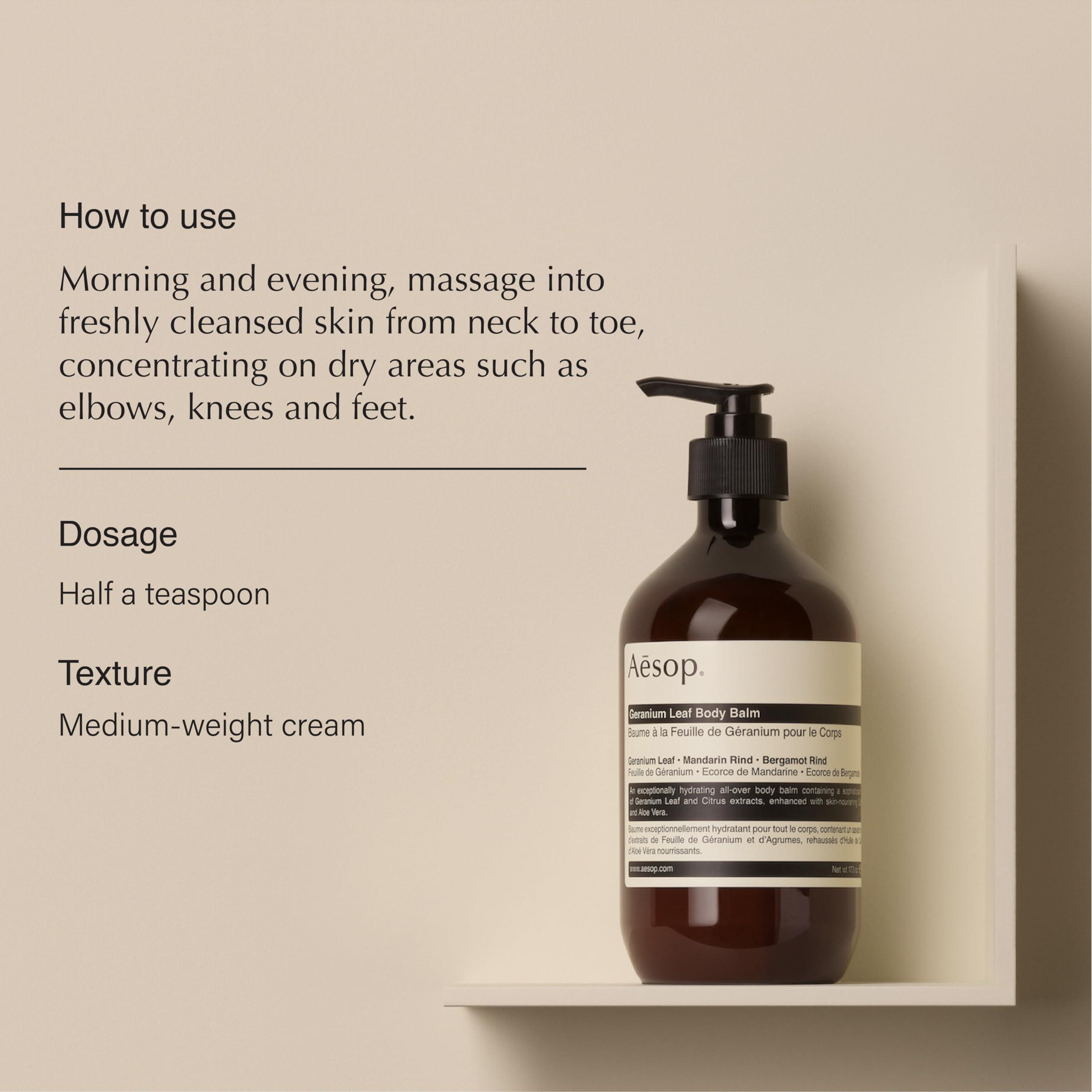 Aesop Aesop Geranium Leaf Duet - Body Cleanser + Body Balm - Aromatic Pairing For Cleansed and Supple Skin - 16.9 oz + 16.5 oz
