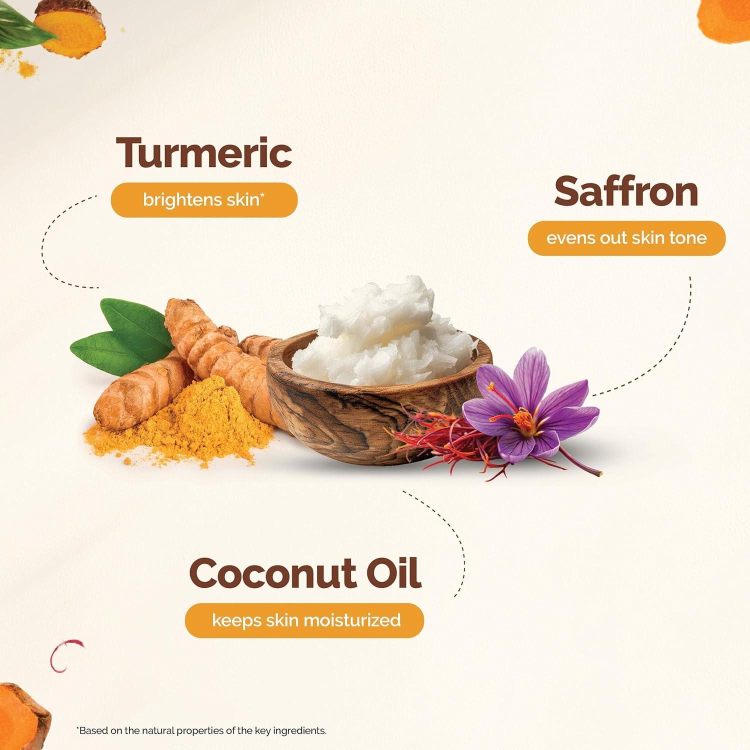 MAMAEARTH Mamaearth Ubtan Single Use Facial Kit | Gives Long Lasting Glow in Just 6-Steps | Includes Cleanser, Scrub, Gel, Massage Creams & Face Pack | Turmeric & Saffron Infused | 2.12 Oz/60g