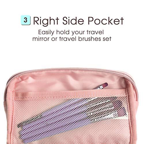 Narwey Narwey Small Vegan Leather Makeup Bag for Purse Travel Makeup Pouch Mini Cosmetic Bag for Women (Small, Pink)