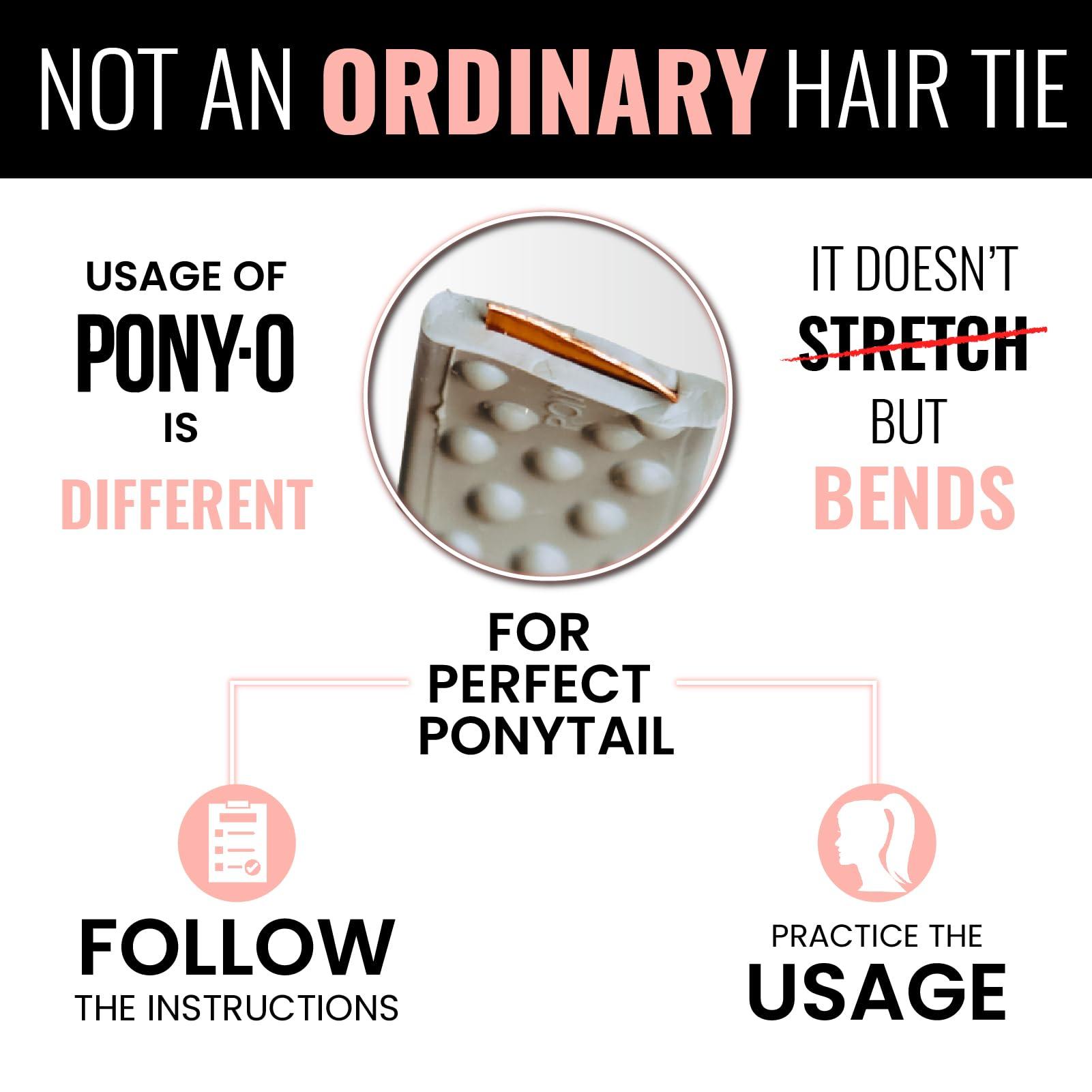 PONY-O X-Large PONY-O for Extra Thick, Heavy or Poofy Curly Hair - PONY-O Revolutionary Hair Tie Alternative Ponytail Holders - 2 Pack Black Original Patented Hair Styling Accessories