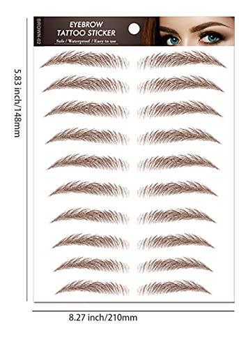 BesYouSel BesYouSel 10 Sheet Eyebrow Stickers Natural Waterproof Bionic Eyebrow Eye Brow Makeup Decals Eyebrow Transfers Stickers Natural Eyebrow Makeup Tool Long Lasting for Women Lady,Brown