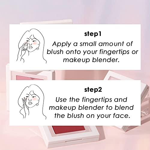 Jutqut Jutqut Cream to Powder Blush - Purple, Squishy Smooth Cushiony face makeup for Cool Tone Skin Matte Cheek Tint Breathable Cream Blush for Cheeks, All Day wear Blendable Creamy Flush