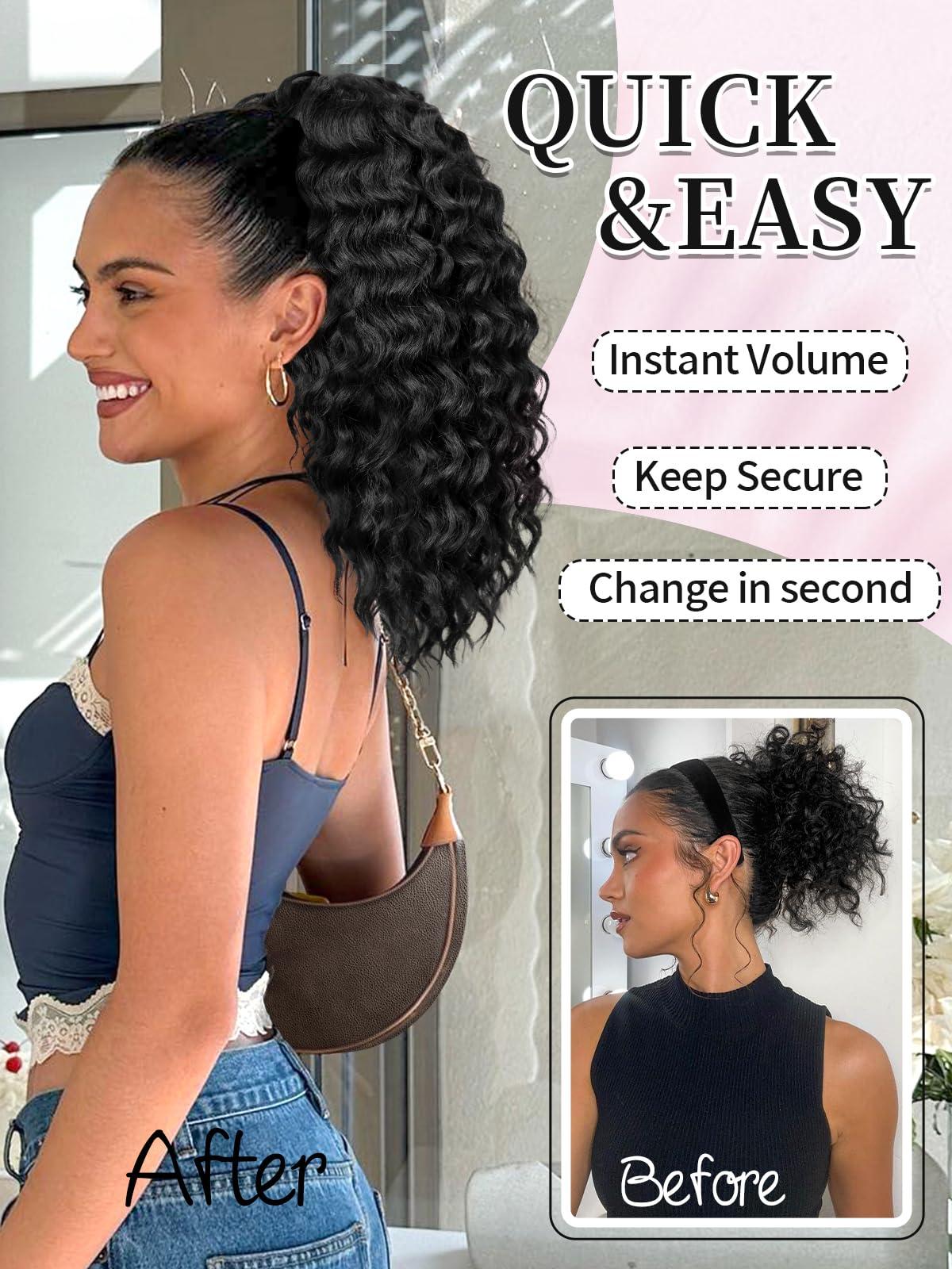 KooKaStyle wavy ponytail & curly ponytail