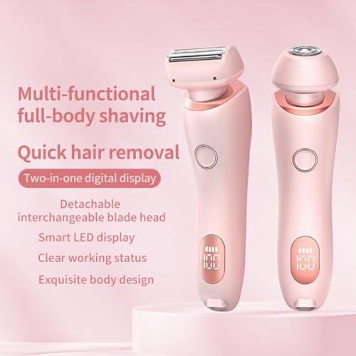 Buqfhj Smooth Shave Razor, Belarae Brazilian Shaver, Smoothshave Razor, Beauty Bloom Shaver Pro, Shaver for Women, 2 in 1 Electric Shaver Razors for Women (Pink)