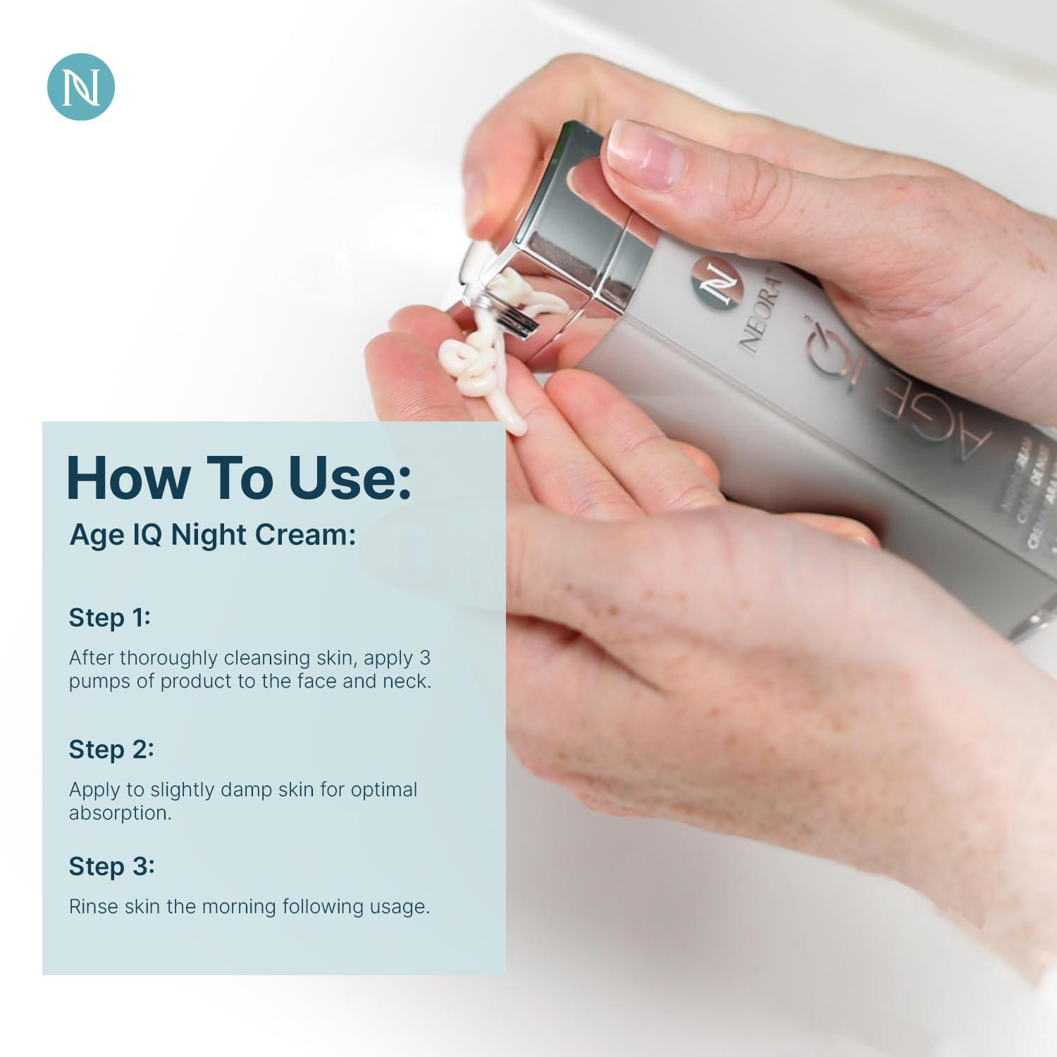 Bizzico Neora Age IQ Night Cream - Unscented Hyaluronic Acid Moisturizer for All Skin Types & Tones, 1 Fl Oz