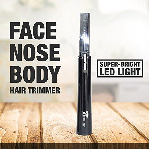 ToiletTree Products ToiletTree Products Face, Nose, Body Hair Trimmer for Men or Women, with Super-Bright LED Light
