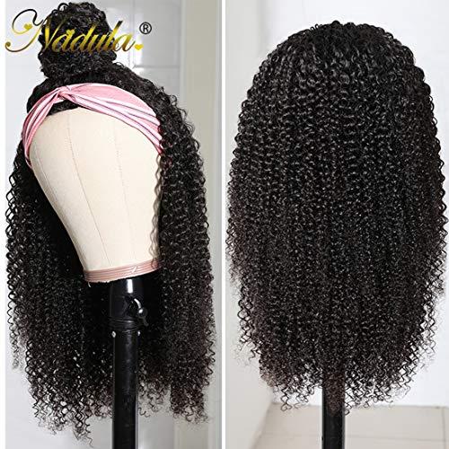 Nadula Nadula Malaysian Afro Kinky Curly Half Wigs Human Hair for Black Women, 100% Unprocessed Headband Half Wig Virgin Hair Glueless Wear and Go Wig 150% Density 20 Inch