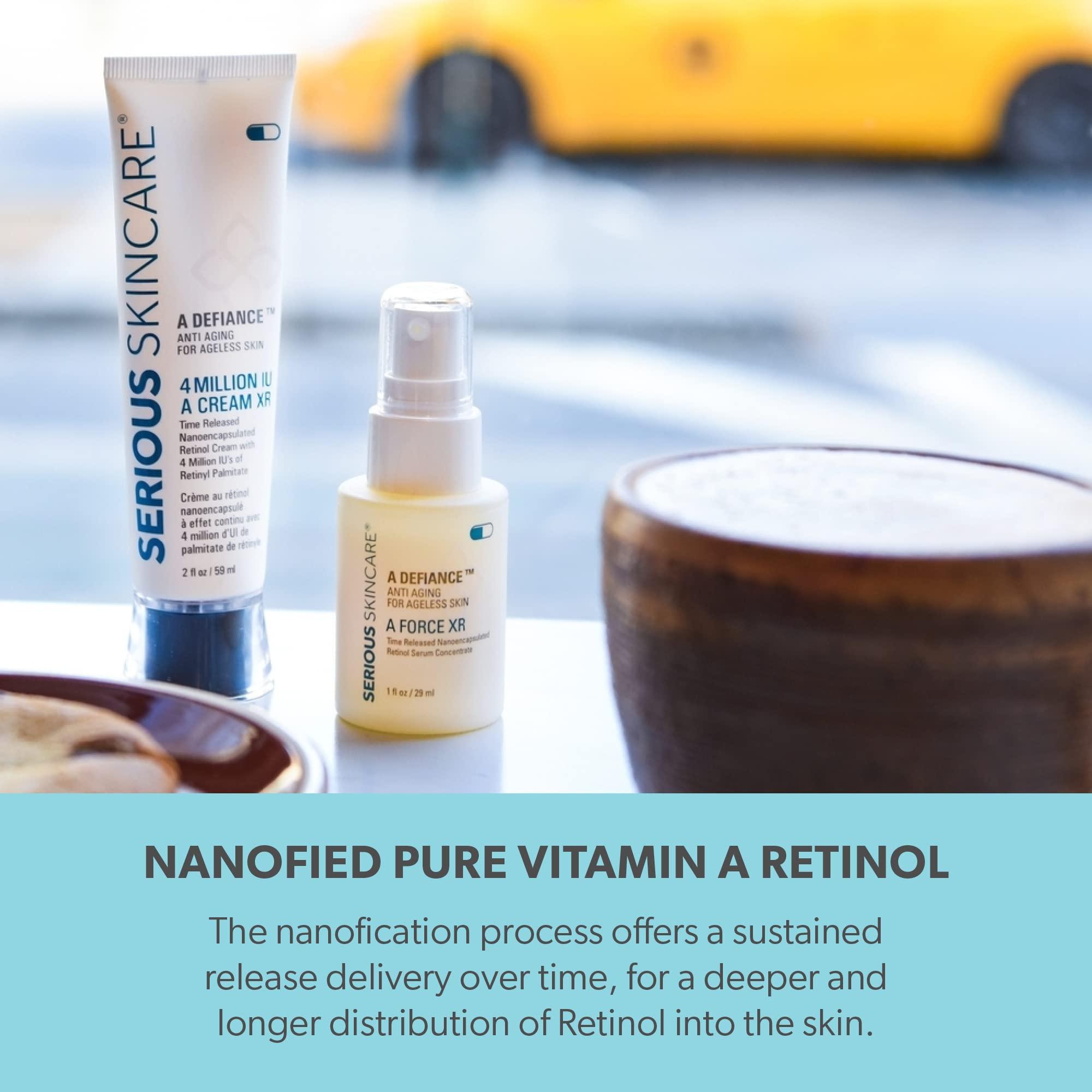 Serious Skincare Serious Skincare Retinol Facial Care DUO - A Force XR Serum Concentrate & A Cream XR Moisture Cream for Face - With Vitamin C - Anti-Aging for Lines, Wrinkles - Resurfaces and Hydrates Skin