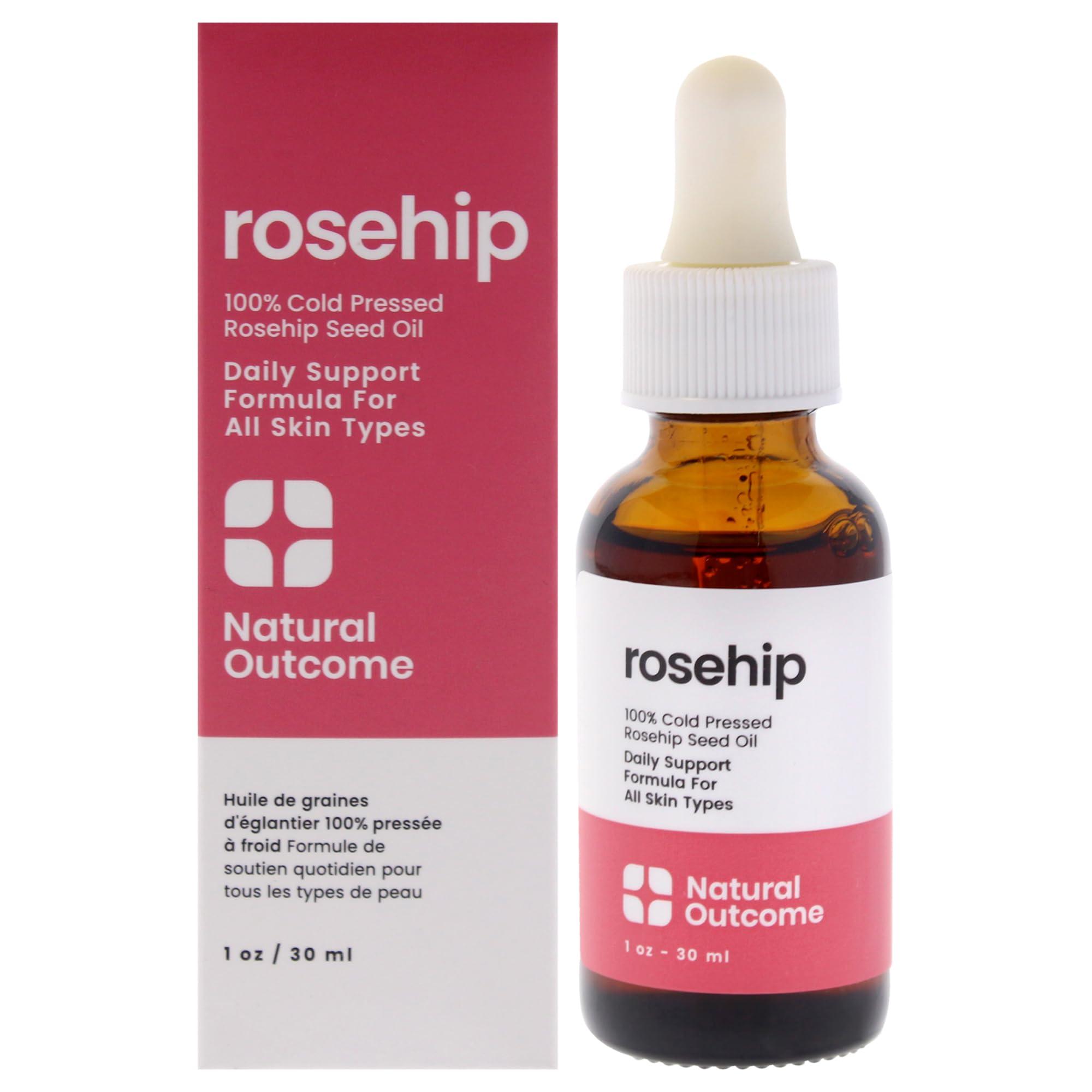 natural outcome natural outcome Rosehip Oil 100% Pure Cold-Pressed Rosehip Seed Face Oil - Anti-Aging Facial Oil to Plump, Balance & Hydrate 1 oz