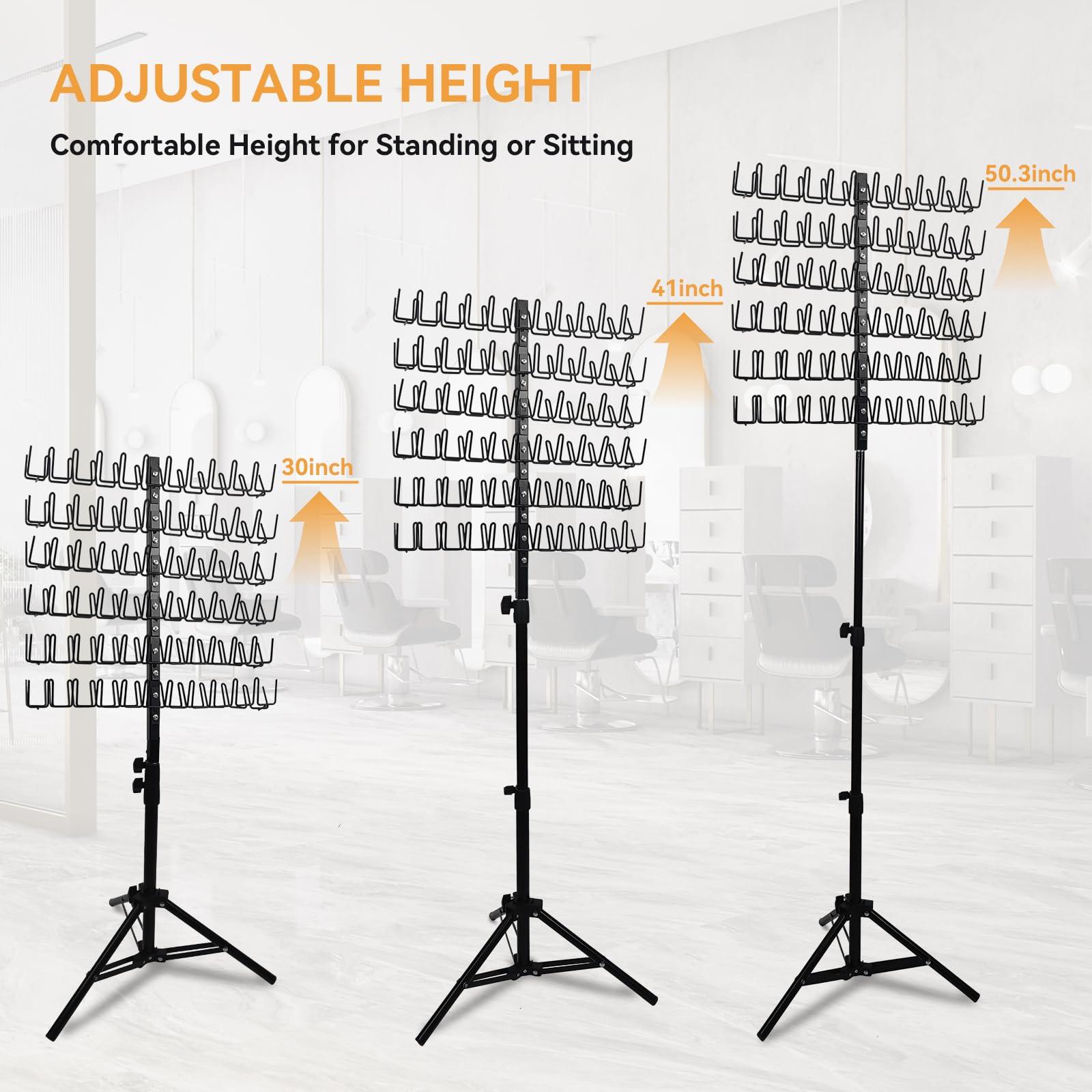 BRIAN & DANY BRIAN & DANY Braiding Hair Rack, Height Adjustable Braiding Rack with 120 Pegs, 2-Side Metal Hair Holder for Braiding Hair, Hair Stand with Stylist Hair Braiding Tools