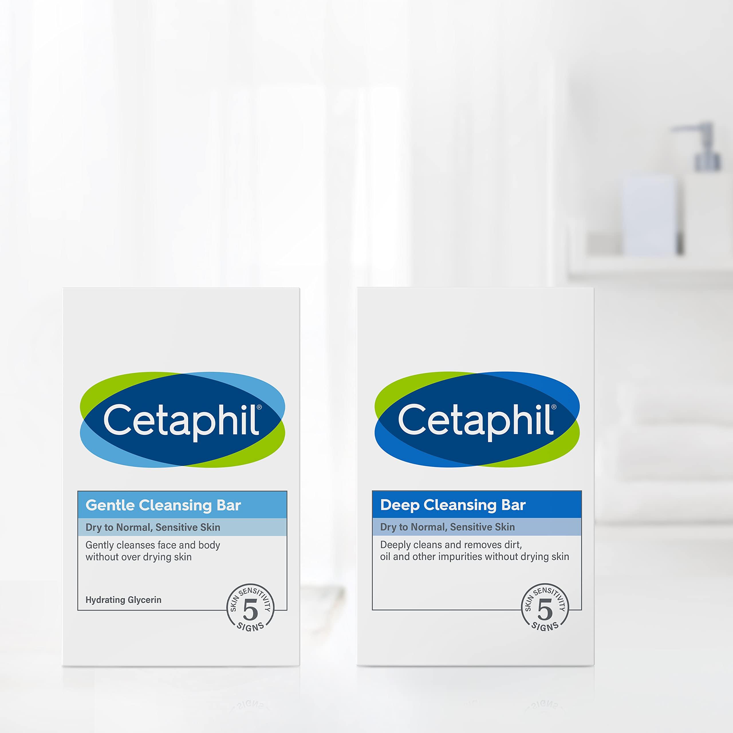 Cetaphil CETAPHIL Gentle Cleansing Bar, 4.5 oz Bar (Pack of 6), Nourishing Cleansing Bar For Dry, Sensitive Skin, Non-Comedogenic, Dermatologist Recommended Sensitive Skincare Brand