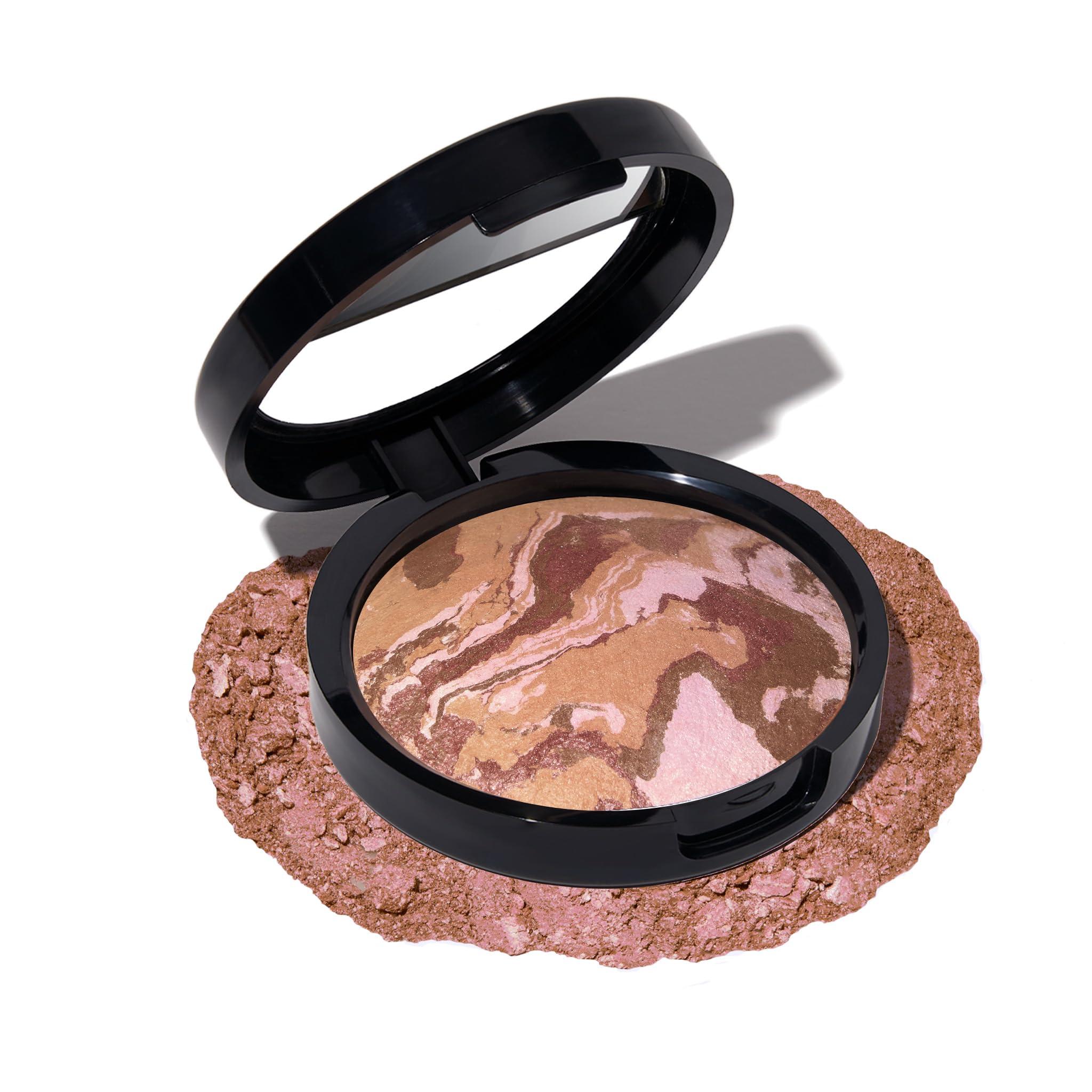 LAURA GELLER NEW YORK LAURA GELLER NEW YORK Baked Blush-n-Bronze Marbleized 2-in-1 Sculpting Bronzer Blush - Earthy Bronze - Contour Face with a Radiant Flush
