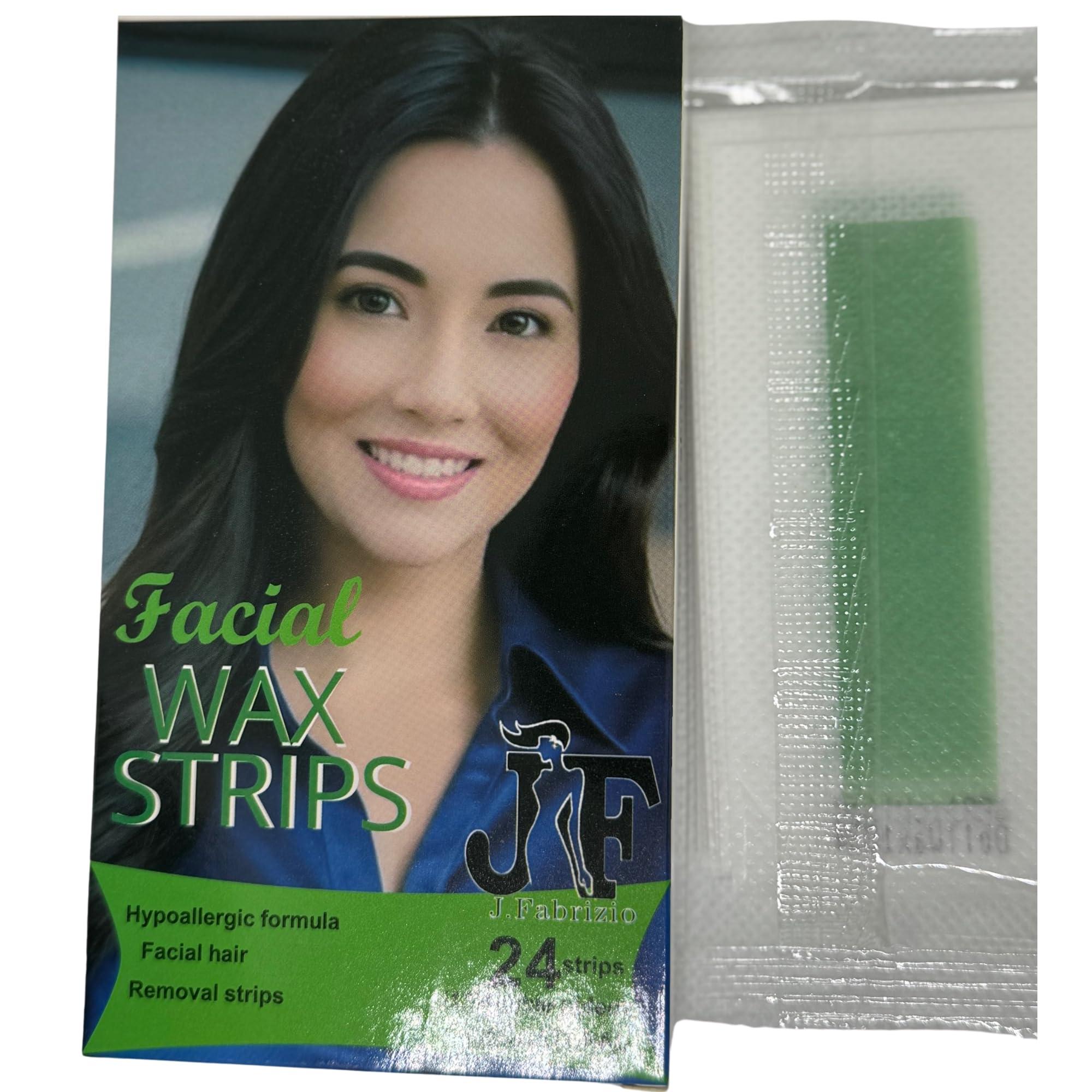 J.Fabrizio J.Fabrizio Wax Strips - Facial Hair Removal for Women - Brow Wax Kit, Eyebrow, 24 Ct