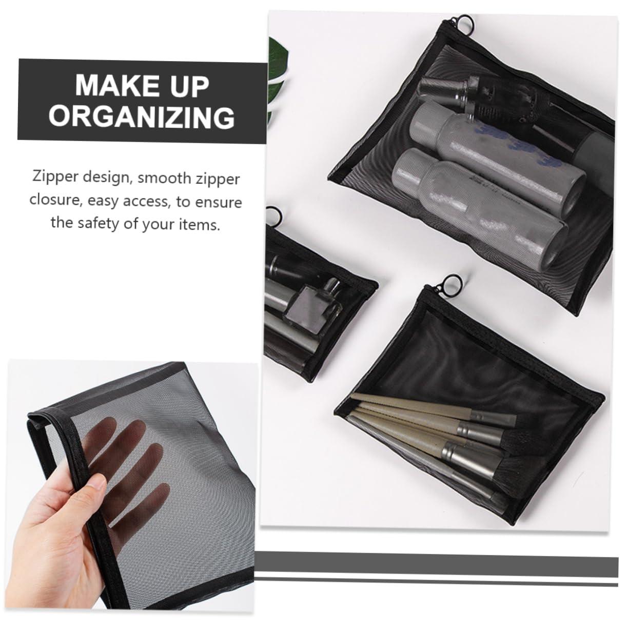 NOLITOY NOLITOY Nylon Makeup Bag Mesh Small Makeup Bag Travel Makeup Bag for Women Cosmetics Pouch Zipper