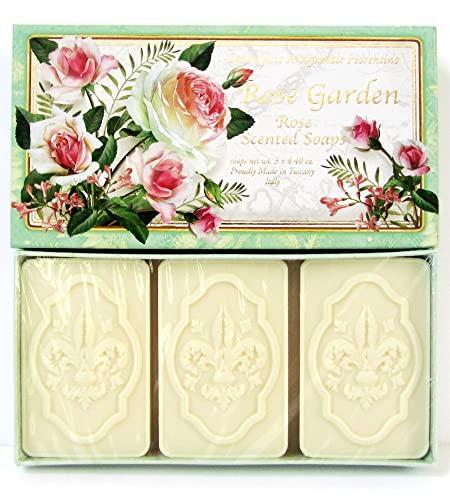 Saponificio Artigianale Fiorentino Saponificio Artigianale Fiorentino Tuscan Rose Soap Set from Italy