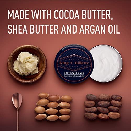 King C. Gillette King C. Gillette Soft Beard Balm, Deep Conditioning with Cocoa Butter, Argan Oil and Shea Butter
