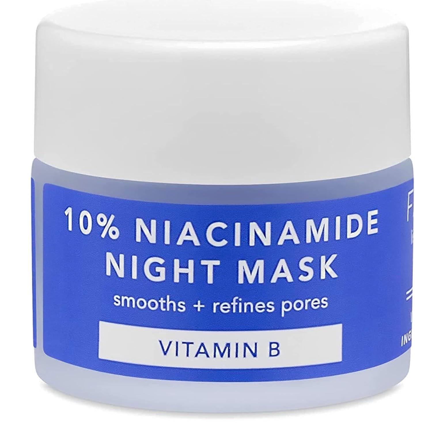 Farmacy Farmacy Niacinamide Overnight Face Mask - Pore Refining Facial Mask with 10% Niacinamide - Replenishes Moisture Barrier with 3% Panthenol + Blueberry Seed Oil for Soft, Supple Skin (9ml)