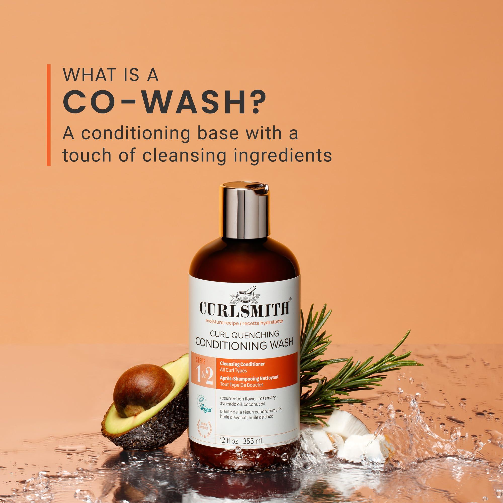 CURLSMITH CURLSMITH - Curl Quenching Conditioning Wash - Vegan Cowash 2 in 1 Conditioner and Shampoo for Wavy, Curly and Coily Hair (3oz)