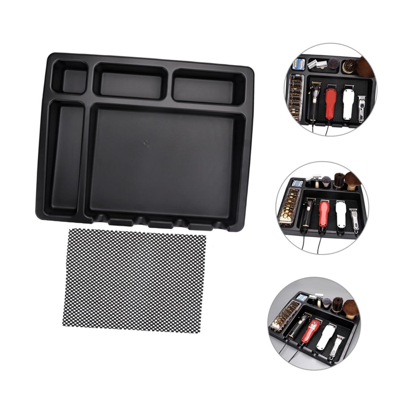 FOYTOKI FOYTOKI Hair Clipper Storage Rack Barber Liners Hair Tool Organizer Shaver Salon Clippers Organizer Tray Trimmers Razor Cavitation Machine Clippers for Men Foil Black Abs