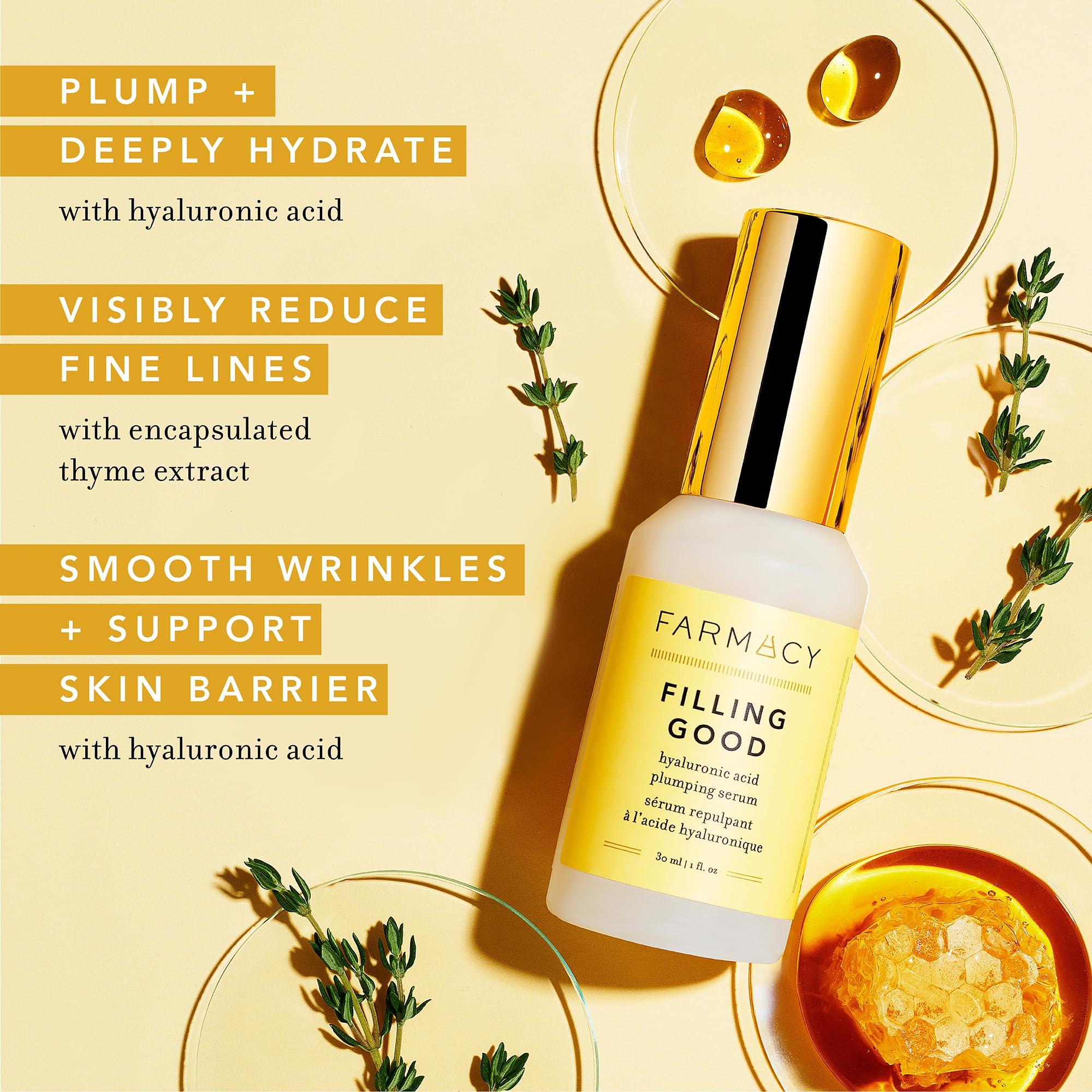 Farmacy Farmacy Filling Good Hyaluronic Acid Serum for Face - Anti Aging Skin Care + Hydrating Face Serum - Plumps, Smoothes & Helps to Visibly Improve Skin Firmness for a Youthful Complexion (5ml)