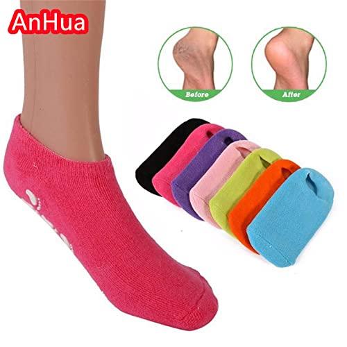 AnHua AnHua 1 Pair Feet Spa Moisturizing Gel Socks Exfoliating Dry Cracked Soft Skin Sock Pedicure Foot Care Tool Beauty Foot Care (Rose Red)