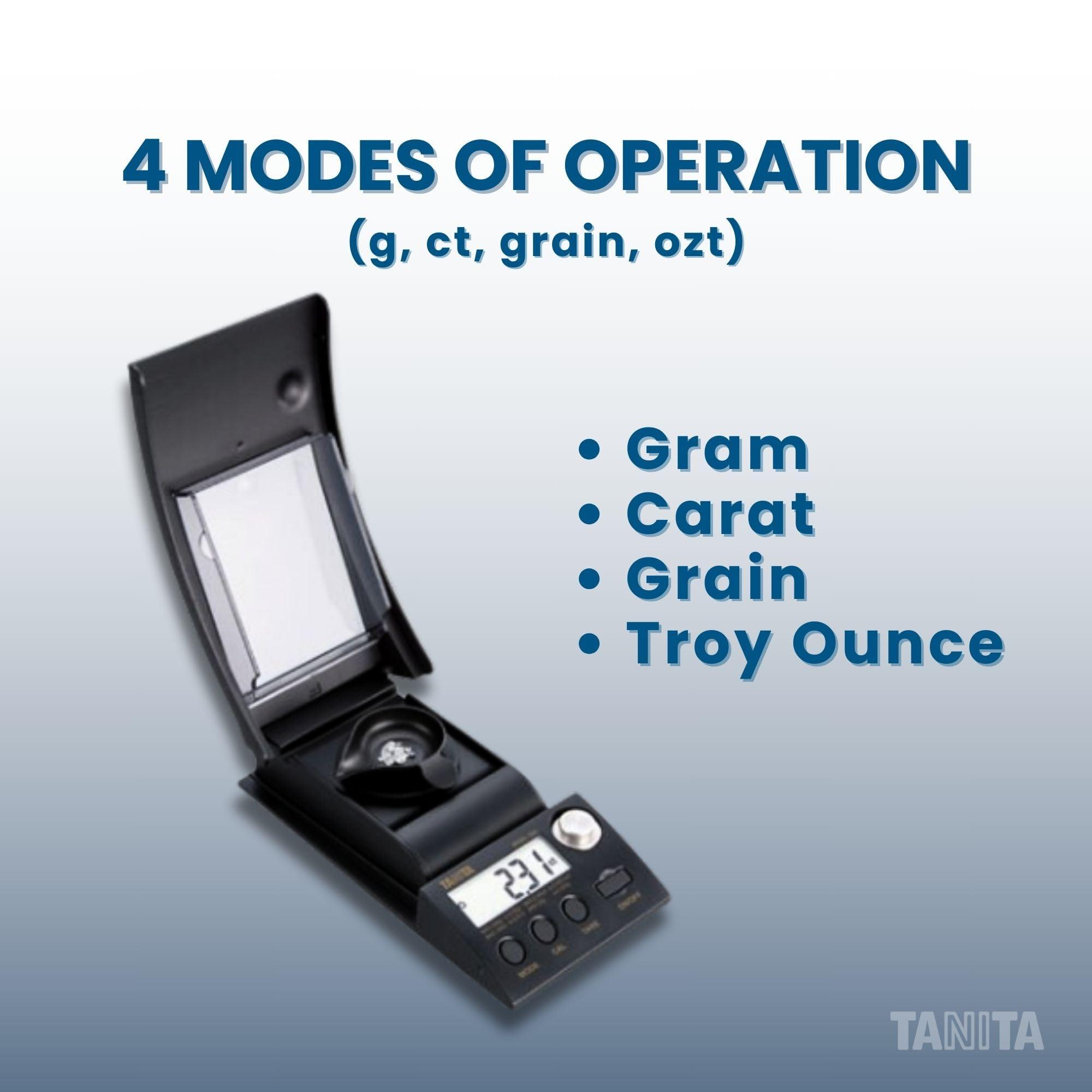 TANITA Tanita 1230 Professional Mini Diamond Scale - Japan Technology - Portable Carat Scale for Precise Gem Weighing - Energy Saving and Auto Power Off - Easy to Read 5 Digit LCD Display