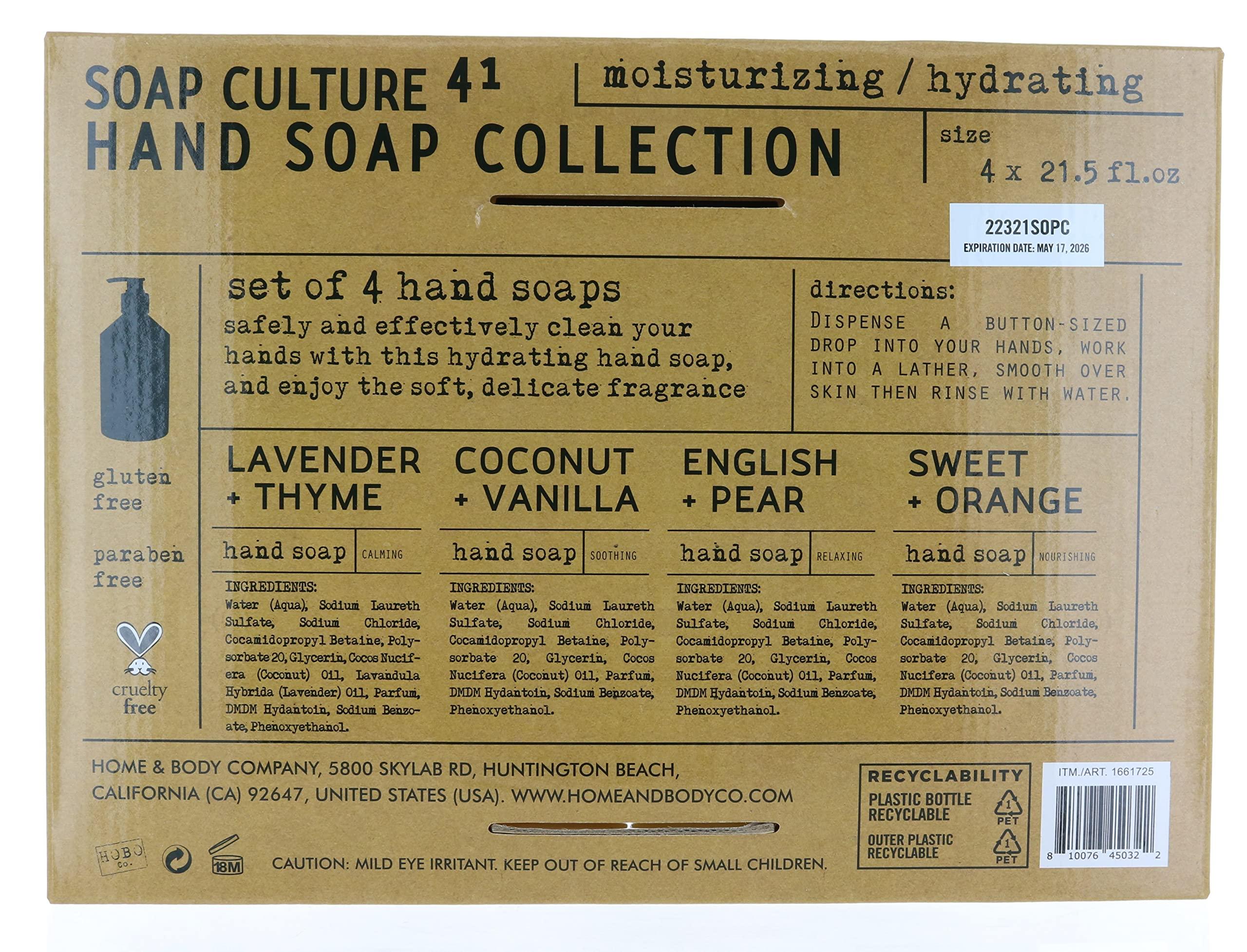 gereric Soap Culture Hand Soap Collection. Gift set of 4 x 21.5 oz bottles, 21.5 Fl Oz (Pack of 4)