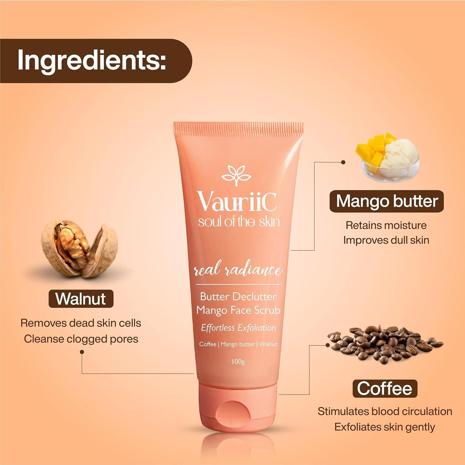 india Coffee & Walnut De Tan Face Scrub 100 gm | For Exfoliation | Reduces Dead Skin, Blackhead Give Glowing Skin & Controls Excess Oil | With Coffee, Walnut & Mango Butter |