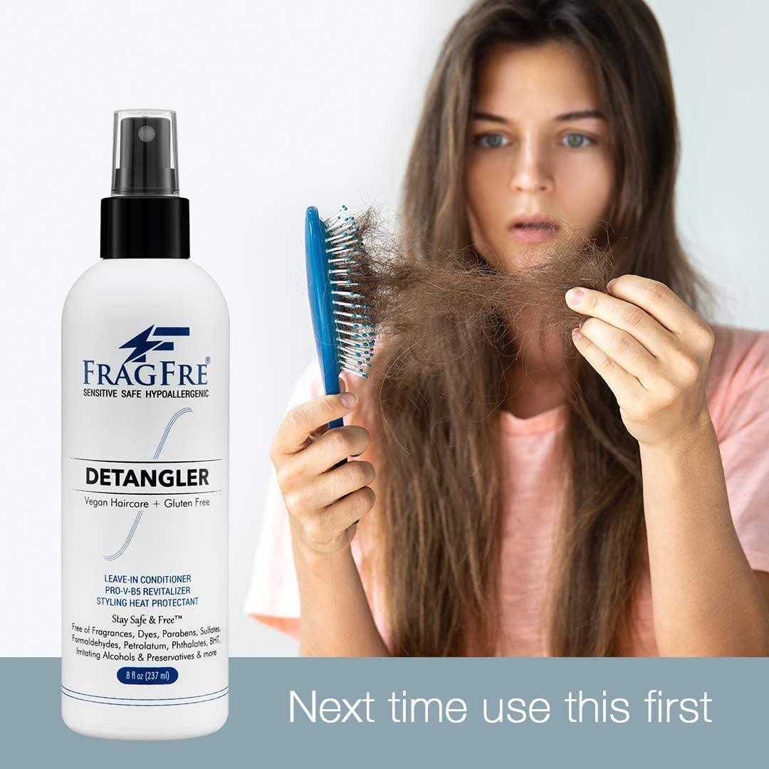 FRAGFRE FRAGFRE Hair Detangler Spray, 8 oz - Leave in Conditioner for Sensitive Skin and Scalp - Styling Heat Protectant Spray - Gluten Free Vegan Cruelty Free
