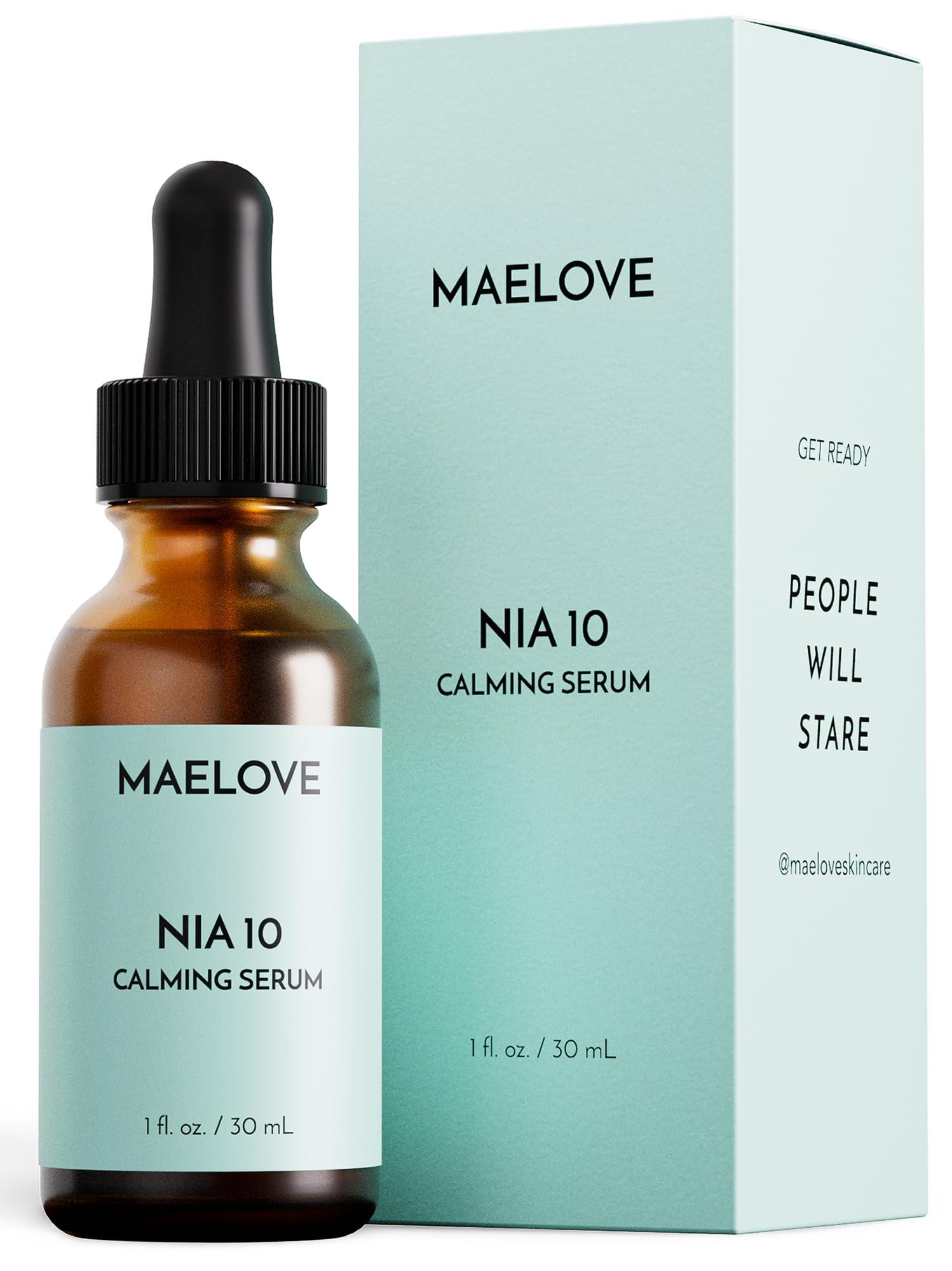 MAELOVE MAELOVE NIA 10 Niacinamide Serum, Calming Face Serum for Strengthening Skin Barrier, Hydration & Pore Refinement, Suitable for Sensitive, Dry, Acne-Prone Skin, Vegan, Cruelty-Free, USA Made