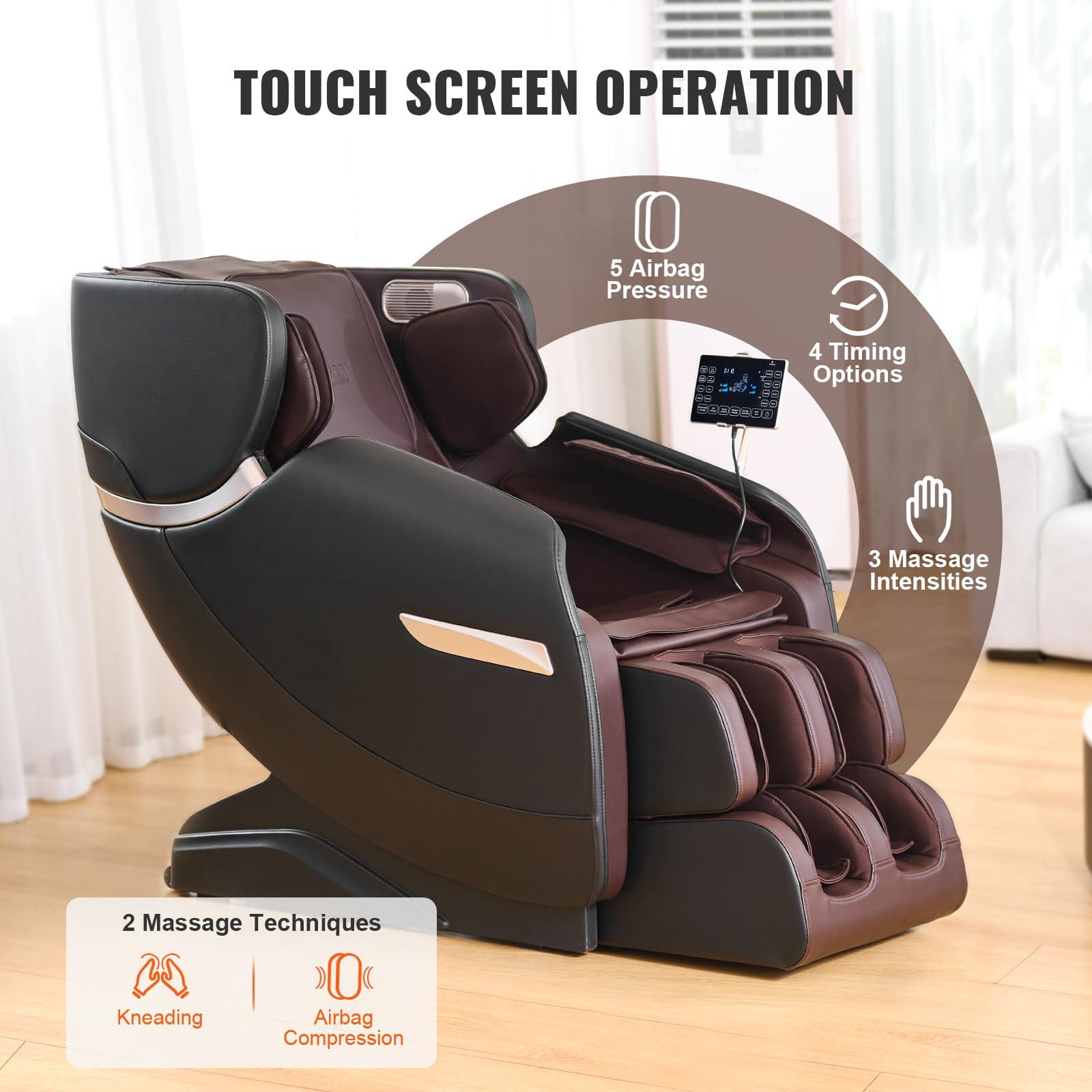 VEVOR VEVOR Zero Gravity Massage Chair, Full Body Massage Chair, 4D Shiatsu Massage Recliner Chair with Body Scan, Heating, Bluetooth Speaker, Airbags for Living Room, Home