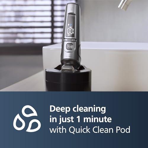 Philips Norelco Philips Norelco Shaver Series 9000 Prestige, Wet and Dry Electric Shaver, Lift & Cut Shaving System, SenseIQ Technology, Precision Trimmer, Cleaning Pod, Premium Pouch, Black Matte, Model SP9840/90