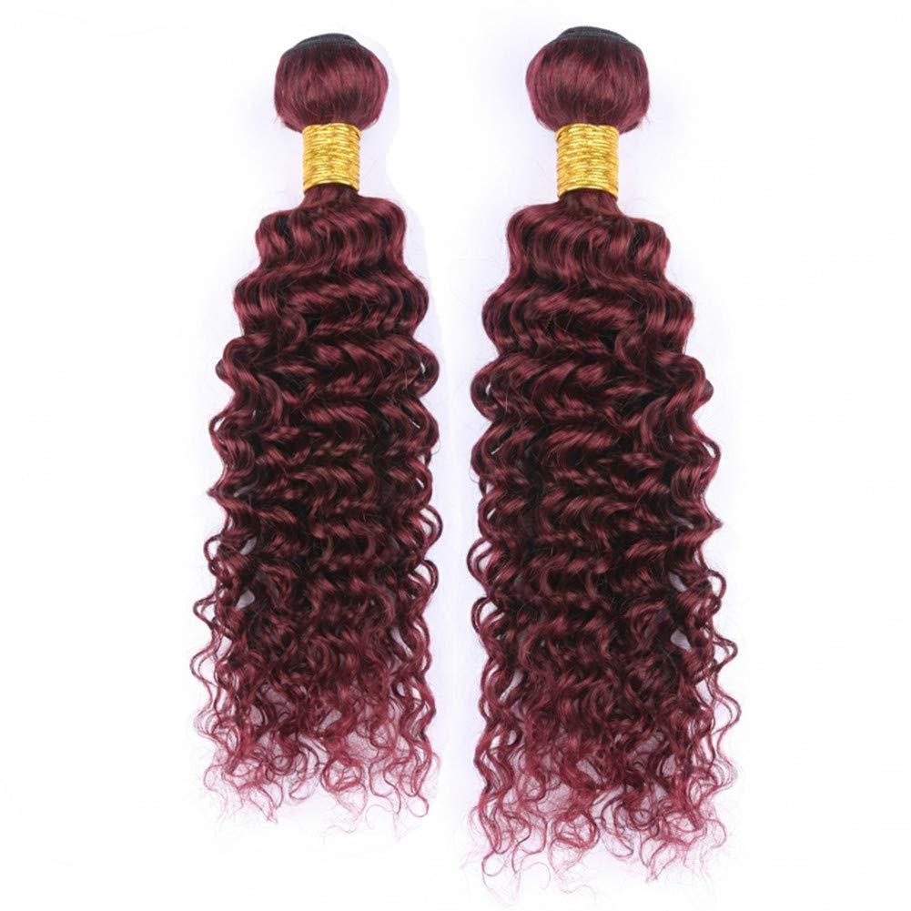 Tony beauty hair Tony Beauty Hair Malaysian Burgundy Red Human Hair Weaves 2 Bundles with Frontal 3Pcs Lot #99J Wine Red Deep Wavy Human Hair Wefts with Lace Frontal Closure 13x4 Ear to Ear (12 14+10)