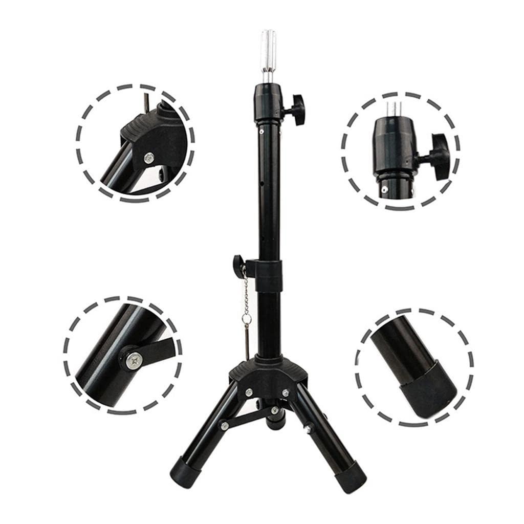 Luzhengyang Luzhengyang Adjustable Metal Mannequin Head Stand for Hairdressing, Cosmetology, and Training with Canvas Block Head - Professional Wig Tripod for Stylists and Hair Extensions