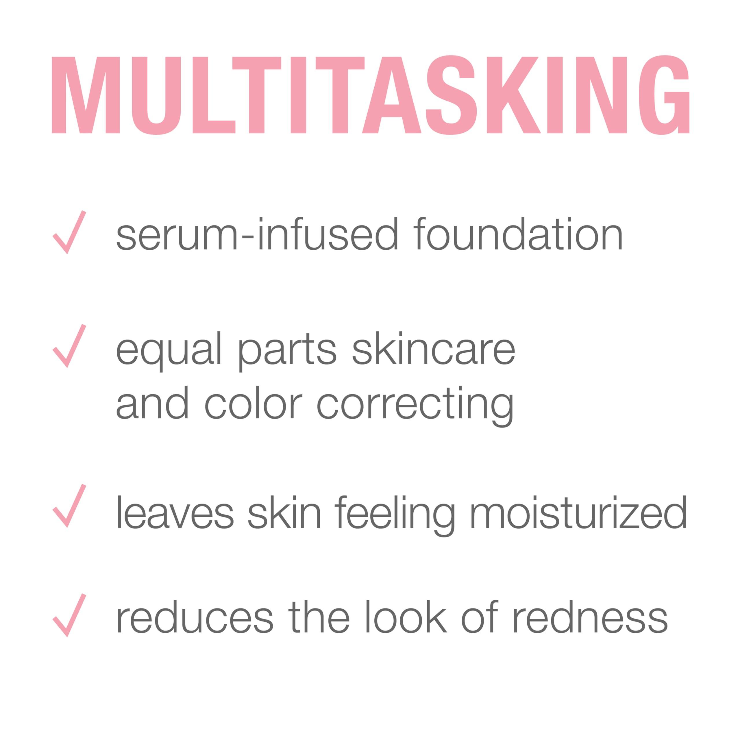 Neutrogena Neutrogena Healthy Skin Sensitive Skin Serum Foundation with Pro-Vitamin B5, Color Correcting & Pore Minimizing Liquid Foundation & Face Serum, Buildable Coverage, Light/Medium 02, 1 oz