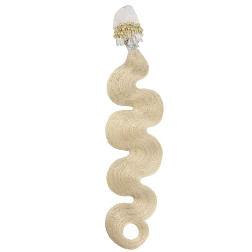 Drasawee Drasawee 1 Gram Micro Ring Loop Fish Line Hair Extensions Wavy Long Remy Hair Extensions Women\'s Wigs-Gift 20\'\' 100 strands/set 20#