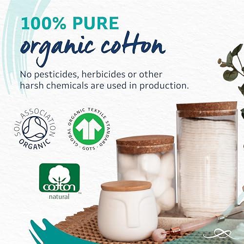 Lil-Lets Lil-Lets Cotton Wool Oval Pads, Certified Organic, 100% Pure Cotton Wool, Extra Large, Soft and Absorbent, Gentle on Skin, Dermatologically Tested, Pack of 50 Oval Pads