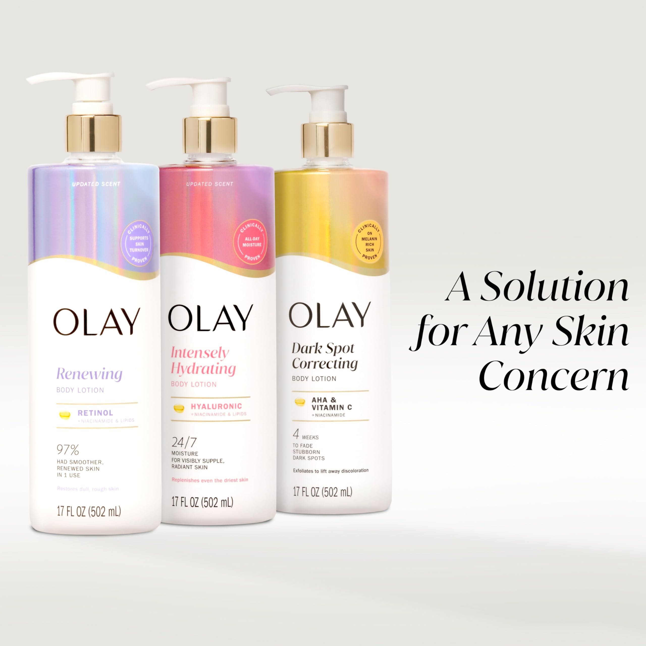 Olay Olay Body Lotion Smoothing for Women with Retinol, 24hr Moisturizing, Vitamin E & Vitamin B3 Complex, Fast Absorbing Formula, 17 fl oz