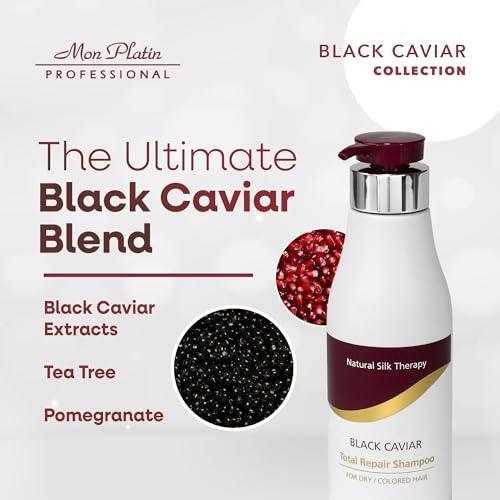 Mon Platin Professional Mon Platin Total Repair Shampoo for Dry and Damaged Hair, Paraben-Free, Color Safe Shampoo for Enhanced Shine and Protection, Enriched with Black Caviar for Dry Colored Hair, 250ml