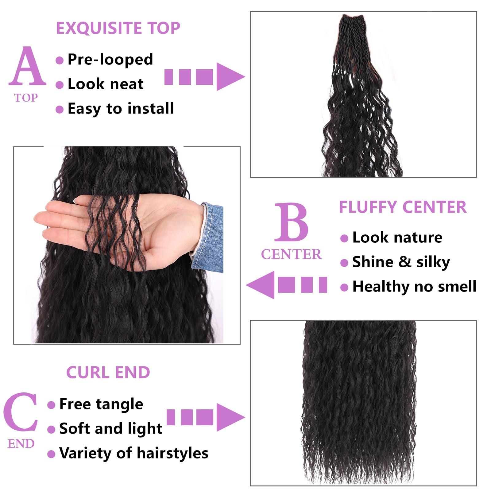 ZRQ ZRQ Pre looped Micro Brazilian Braids Curly Crochet Hair 30 inch Water Wave Crochet Hair Afro Kinky Curly Crochet Hair Extensions Deep Wave Synthetic Crochet Hair For Women