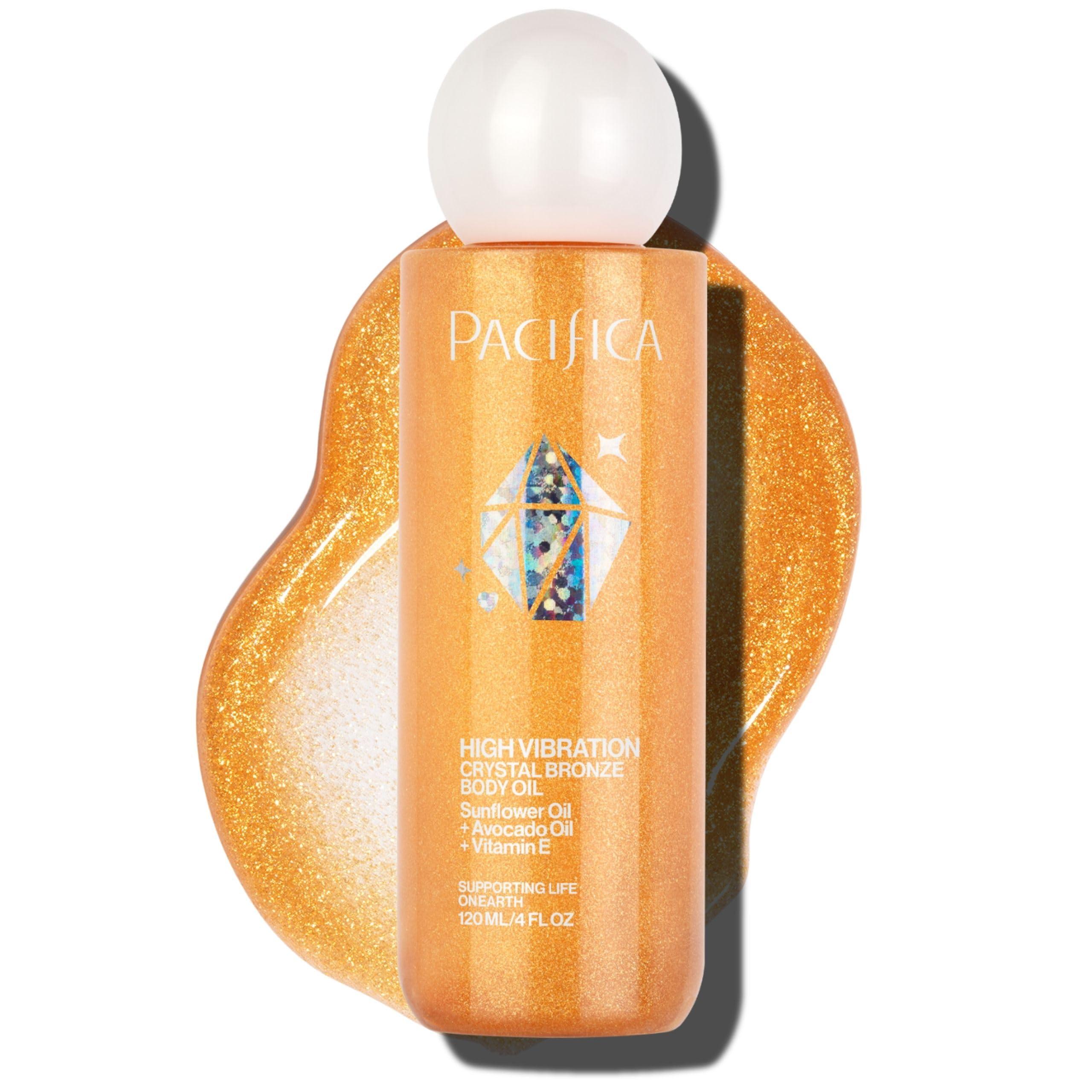 Pacifica Pacifica Bronzing Body Oil Crystal Bronze Shimmering Oil for Natural Sun-Kissed Glow, Hydrating Body Illuminator, Vanilla Coconut Scent, Vegan & Cruelty-Free, Clean Beauty, 4 fl oz
