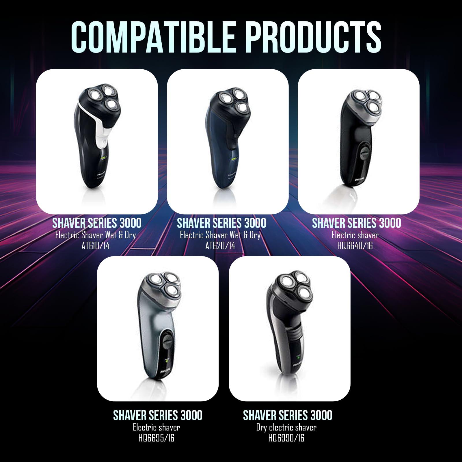 Golden Lotus Creations Golden Lotus Creations HQ56 Replacement Shaver Heads for HQ3 HQ4 HQ55 HQ56 HQ6, Replacement Shaver Head Compatible with Philips Norelco HQ300 HQ442 HQ916 HS190 HQ6990 Electric Shavers