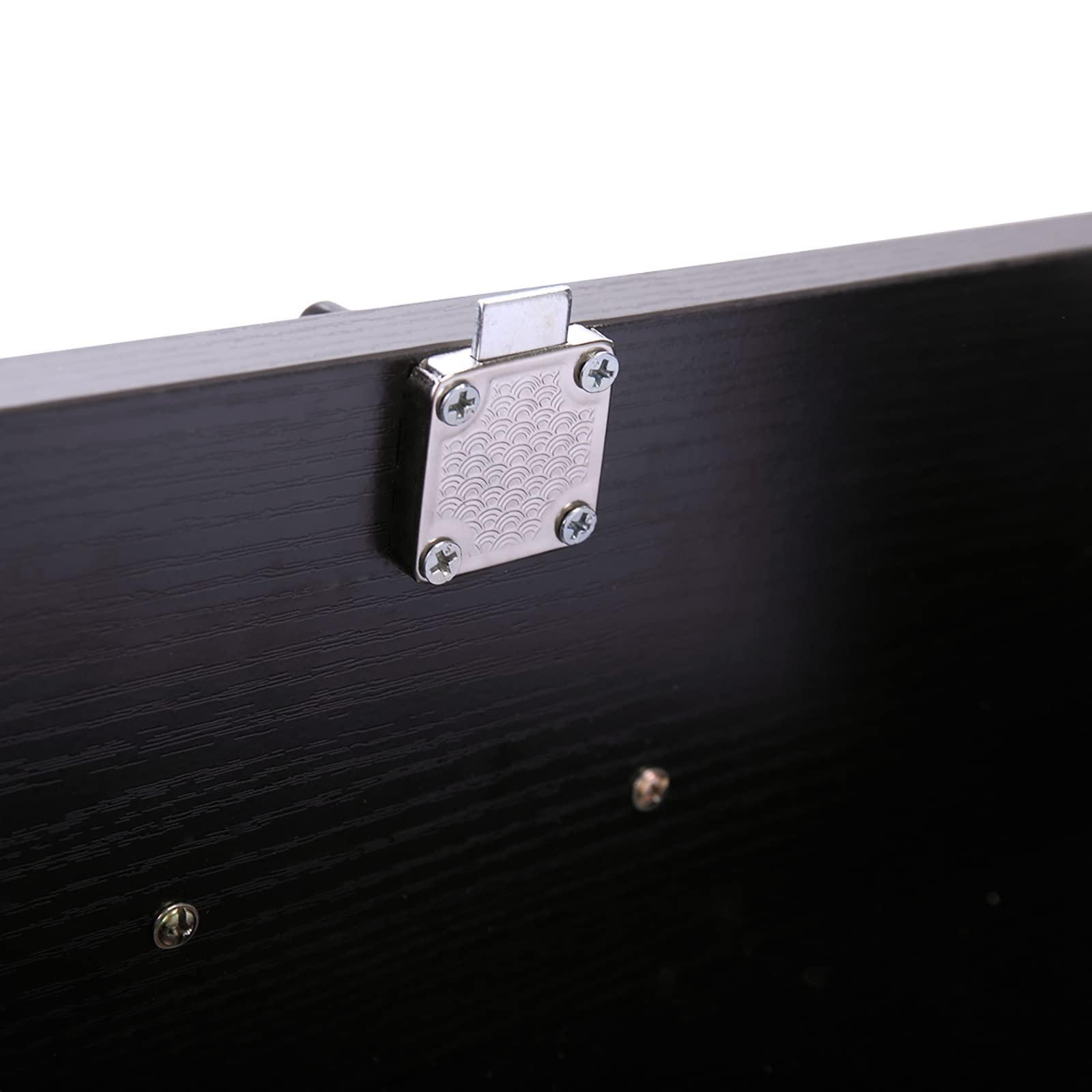 Generic Generic Classic Wall-Mounted Styling Station with Drawer and Tool Holes, Vanity Table, Dressing Table, Equipment for Barber Beauty Spa Salon Shops, Black