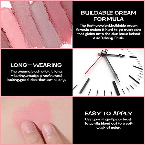 FOCALLURE FOCALLURE Cream Blush Makeup,Buildable Blush Stick for Cheeks,Matte and Dewy Finish,Long Wearing,Easy Application,Lightweight Multi Stick,BABY PINK